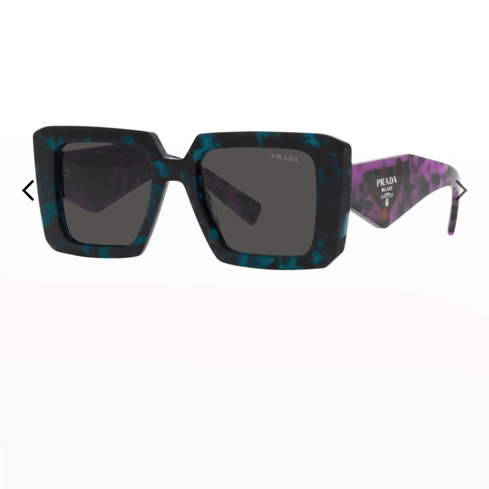 Teal and purple tortoise shell sunglasses